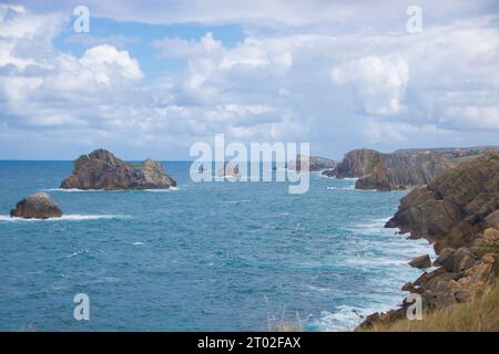 Landschaft der Costa Quebrada in Kantabrien, Spanien Stockfoto