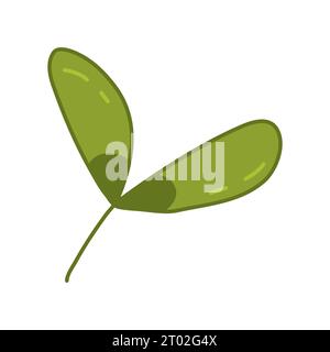 Ahornsamen oder Helikopter, Herbst Design Element, Doodle Stil Vektor Illustration Stock Vektor