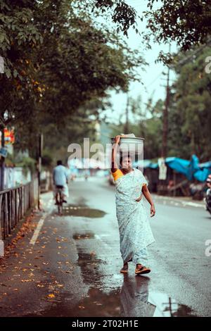 Wunderschöne Straßenfotografie im Vaikom, kerala Indien Stockfoto