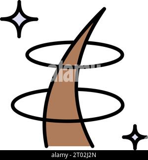 Symbol Follicle Shine Concept Color (Follikelglanz). Glänzendes Haar mit einfachem Piktogramm im Keratin-Effekt. Symbol „Haarfollikel Flach“. Isolierter Vektor – Abbildung. Stock Vektor