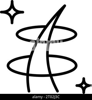 Symbol Follicle Shine Concept Line. Glänzendes Haar mit linearem Piktogramm mit Keratin-Effekt. Symbol Für Haarfollikel-Kontur. Isolierter Vektor – Abbildung. Stock Vektor