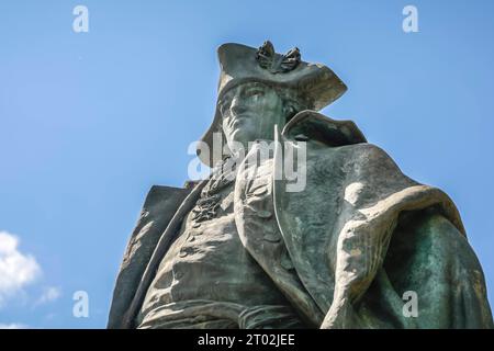 Denkmal, Friedrich Wilhelm Ludolf Gerhard Augustin von Steuben, Clayallee, Dahlem, Berlin, Deutschland *** Denkmal, Friedrich Wilhelm Ludolf Gerhard Augustin von Steuben, Clayallee, Dahlem, Berlin, Deutschland Stockfoto