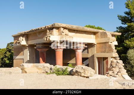 Knossos, Heraklion, Kreta, Griechenland - 21. September 2023 - die Ruinen des wunderschönen Knossos-Palastes, Kreta, Griechenland. Stockfoto