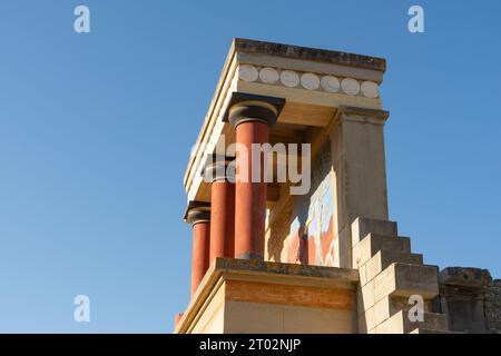 Knossos, Heraklion, Kreta, Griechenland - 21. September 2023 - die Ruinen des wunderschönen Knossos-Palastes, Kreta, Griechenland. Stockfoto