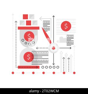 Investitionen in Startup-Geld. Abbildung des grafischen Symbols „Time Money Management“, „Business Profit Growth“ Stock Vektor