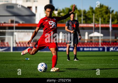 Madrid, Spanien. Oktober 2023. Madrid - Fabiano Rust of Feyenoord O19 während der Ausbildung von Feyenoord O19 im Centro Deportivo Wanda Alcala de Henares am 3. Oktober 2023 in Madrid, Spanien. Credit: Box to Box Pictures/Alamy Live News Stockfoto