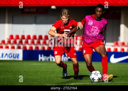 Madrid, Spanien. Oktober 2023. Madrid - Givairo Read von Feyenoord O19 während der Ausbildung von Feyenoord O19 im Centro Deportivo Wanda Alcala de Henares am 3. Oktober 2023 in Madrid, Spanien. Credit: Box to Box Pictures/Alamy Live News Stockfoto