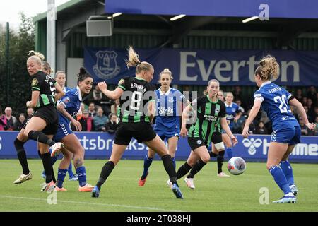 Everton Women V Brighton & Hove Albion Women1. Oktober 2023. Walton Hall Park Stadium. Liverpool. Damen Super League Everton 1 Brighton 2 Stockfoto