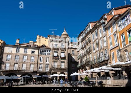 Ourense, Spanien 09 30 2023: Teilweiser Blick auf den Hauptplatz von Ourense. Galicien, Spanien Stockfoto