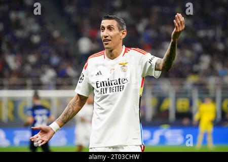 Mailand, Italie. Oktober 2023. Angel Di Maria (SL Benfica) während des Fußballspiels der Gruppe D zwischen FC Internazionale und SL Benfica am 3. Oktober 2023 im Giuseppe-Meazza-Stadion in Mailand, Italien - Foto Morgese-Rossini/DPPI Credit: DPPI Media/Alamy Live News Stockfoto