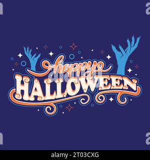 Farbiger Happy halloween-Schriftzug Hintergrund Vektor Stock Vektor