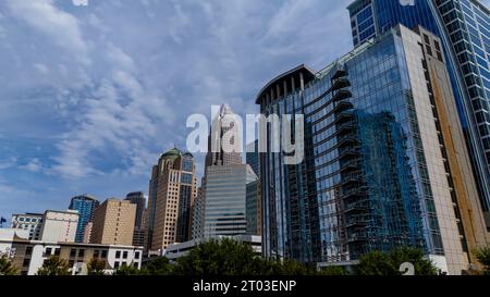 Charlotte, North Carolina, USA. September 2023. Luftaufnahme der Queen City, Charlotte, North Carolina (Foto: © Walter G Arce SR Grindstone Medi/ASP) NUR REDAKTIONELLE VERWENDUNG! Nicht für kommerzielle ZWECKE! Stockfoto