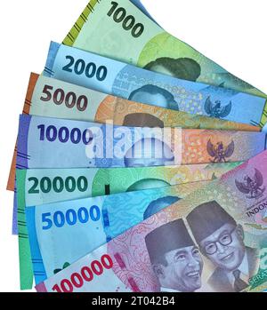 Banknoten aus der Republik Indonesien, die neueste Ausgabe im Jahr 2022 Stockfoto