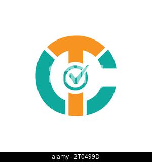 CT oder TC Letter Initial Logo Design, Vektor Templat Stock Vektor