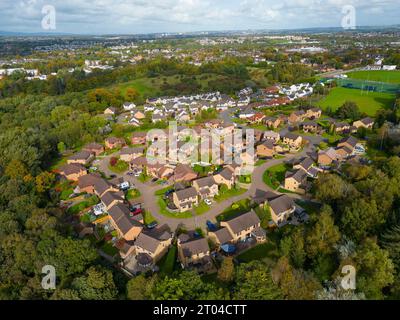 Luftaufnahme von Einfamilienhäusern in Castle Gate Housing Anwesen in Bothwell, South Lanarkshire. Stockfoto