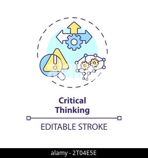 2D farbenfrohes, dünnes lineares Symbol kritisches Denkkonzept Stock Vektor