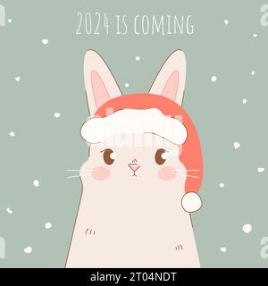 Die Weihnachts- und Neujahrskarte 2024 kommt Stock Vektor