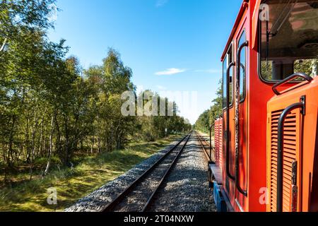 Der berühmte Personenzug der deutschen Insel borkum auf Tour Stockfoto