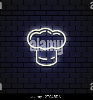 Cartoon Chef Hut Neon für Web Hintergrund Design. Vektorabbildung Stock Vektor