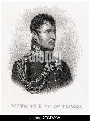 Friedrich Wilhelm III. (1770–1840), König von Preußen, Porträtstich, 1815 Stockfoto