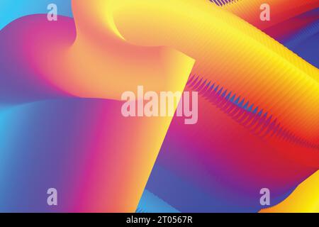 Gewelltes, farbenfrohes abstraktes Kunsthintergrund-Design mit übermäßigem Farbverlauf Stock Vektor