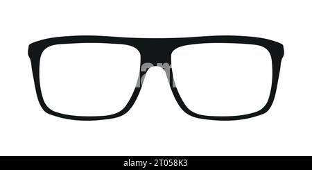 Vektor-Illustration der schwarzen Brille im Hipster-Nerd-Stil isoliert auf weißem Hintergrund Stock Vektor