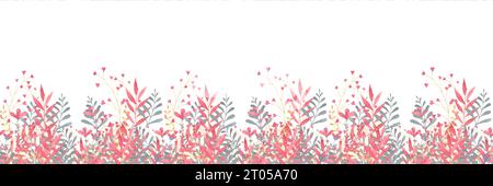 Banner mit handbemalten Blumen in Aquarellen Stockfoto