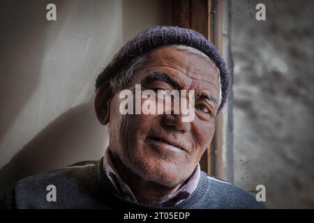 Älterer Mann, Ladakh, Indien Stockfoto