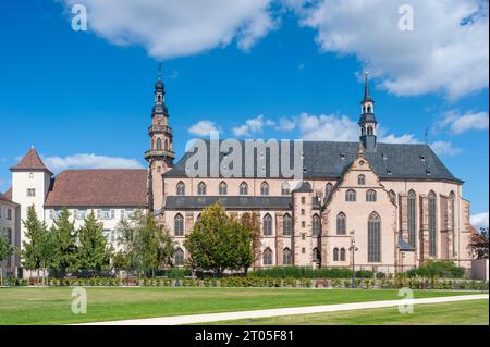 Südfassade von St. Georg- und Dreifaltigkeitskirche auch Jesuitenkirche in Molsheim, Elsass, Frankreich, Europa Stockfoto