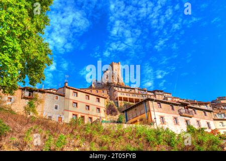 Frias Schloss Spanien die schönsten spanischen Dörfer, historische mittelalterliche Stadt in Burgos Provinz Kastilien und Leon Stockfoto