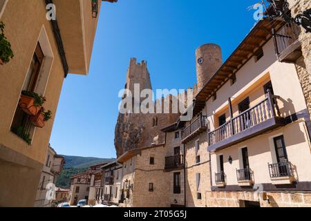 Frias Spanien eines der schönsten spanischen Dörfer mit einer Burg, historisch und mittelalterlich, Burgos Provinz Kastilien und Leon Stockfoto