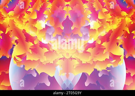 Dekoratives Splash kreatives horizontales vertikales Farbverlauf buntes abstraktes florales Hintergrund Vektor-Design Stock Vektor