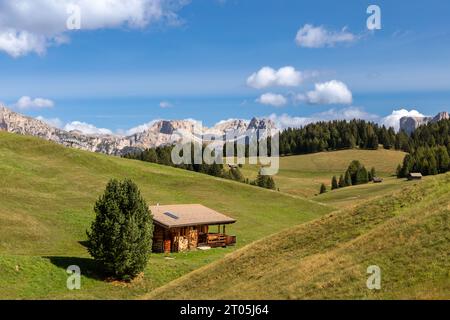 Blick von der Seiser Alm, Seiser Alm, zur Gruppo Puez, Südtirol Stockfoto