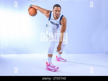 29. September 2023: Dallas Mavericks Forward Grant Williams #3 posiert während des Dallas Mavericks Media Day im American Airlines Center in Dallas, TX Albert Pena/Cal Sport Media Stockfoto