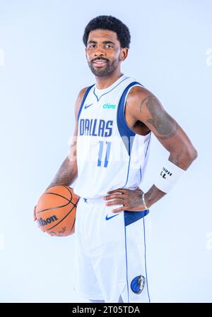 29. September 2023: Die Dallas Mavericks-Wärterin Kyrie Irving #11 posiert während des Dallas Mavericks Media Day im American Airlines Center in Dallas, TX Albert Pena/Cal Sport Media Stockfoto