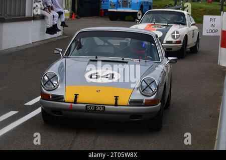 Oliver Bryant, Andrew Smith, Porsche 911, Fordwater Trophy, ein fünfundvierzigminütiges zwei-Fahrer-Rennen für 2 Liter Porsche 901er und 911er Stockfoto