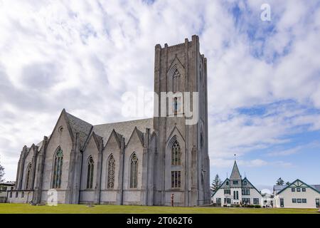 Die katholische Kathedrale Christi des Königs, eine große katholische Kirche in Reykjavik, Island Stockfoto