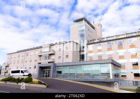 Landspitali University Hospital, oder Landakot Hospital, ein großes Krankenhaus in Reykjavik Island. Island Gesundheitswesen. Stockfoto