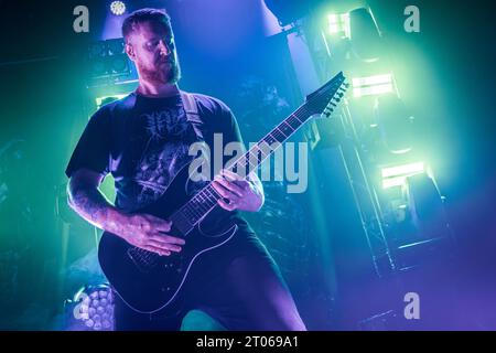 Kopenhagen, Dänemark. Oktober 2023. Die australische Deathcore-Band Thy Art Is Murder gibt ein Live-Konzert im Amager Bio in Kopenhagen. (Foto: Gonzales Foto - Nikolaj Bransholm). Stockfoto