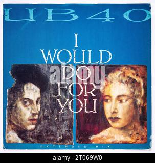 Bildercover der 12-Zoll-Single-Version von I Would Do for You von UB40, die 1989 veröffentlicht wurde Stockfoto