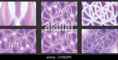 Abstrakte übermäßig Neon Lite 3D Farbverlauf mit welligen Stil mit in einer Set Sammlung Hintergrund Vektor Design Vorlage Stock Vektor