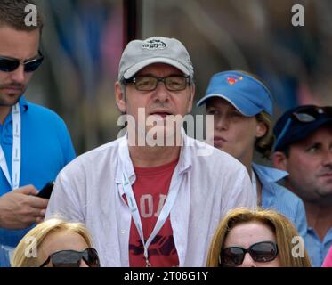 Flushing, Vereinigte Staaten Von Amerika. September 2012. NEW YORK, NY - 2. SEPTEMBER: Schauspieler Kevin Spacey nimmt am 2. September 2012 am 7. Tag der US Open 2012 im USTA Billie Jean King National Tennis Center im Stadtteil Flushing des Queens Borough in New York City Teil. Leute: Kevin Spacey Credit: Storms Media Group/Alamy Live News Stockfoto