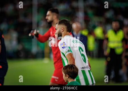 Deutsche Pezzella während des Spiels La Liga 23/24 zwischen Real Betis und Valencia CF im Estadio Benito Villamarin, Sevilla. (Maciej Rogowski) Stockfoto