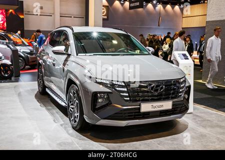 Hyundai Tucson Car auf der Autosalon European Motor Show in Brüssel. Brüssel, Belgien - 13. Januar 2023 Stockfoto
