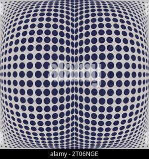Abstrakte flüssige Punkte Hintergrund Psychedelic Poster nahtloses Muster optische Illusion futuristisches Designelement Vektor-Illustration isoliert auf grauem BA Stock Vektor
