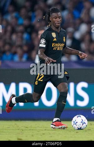 Eduardo Camavinga von Real Madrid CF während des Champions League Gruppe C Spiels zwischen SSC Napoli und Real Madrid CF im Stadio Diego Armando Maradona am 3. Oktober 2023 in Neapel Stockfoto