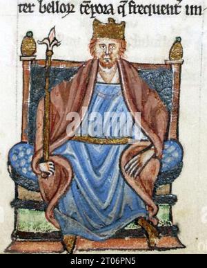 HEINRICH II. ENGLAND (1133–1189), wie zu Lebzeiten aus der Topographia Hibernica um 1187 dargestellt Stockfoto