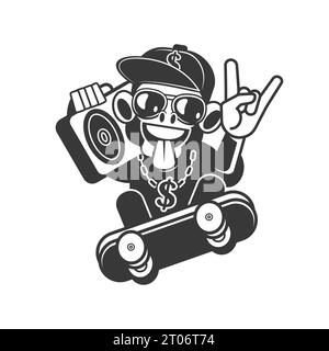 Vektor-Illustration zum Thema Skateboarding und Skateboard in New York City für Streetwear und Urban Style T-Shirts Design, Hoodies usw. Stock Vektor