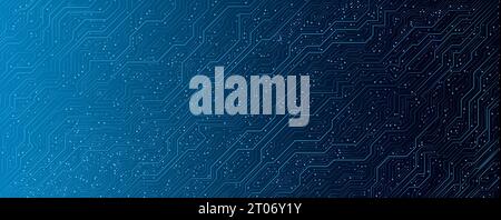 Leiterplatte, Technologiehintergrund, Panorama-Leitfähigkeitsmuster, technische Technik Stockfoto