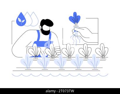 Hydroponik abstrakte Konzeptvektorillustration. Stock Vektor